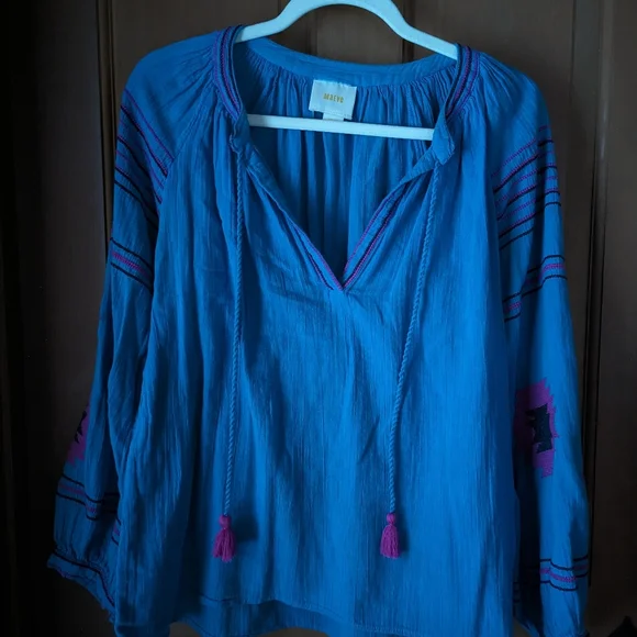 Anthropologie Maeve Runway Boho Embroidered Blouse - Picture 3 of 7